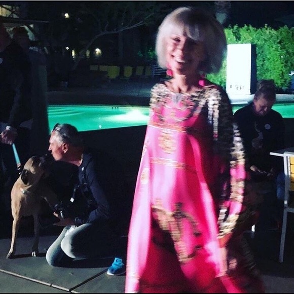 Designer Silk Caftan Kaftan California Full Length Dress OSFA - Picture 5 of 11